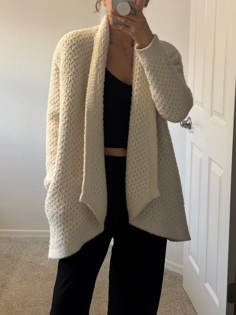 Barefoot Dreams CozyChic® Honeycomb Shawl Cardigan - Picture 13 of 16